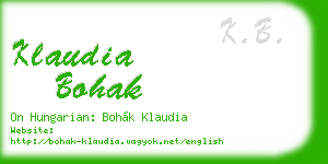 klaudia bohak business card