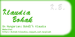 klaudia bohak business card